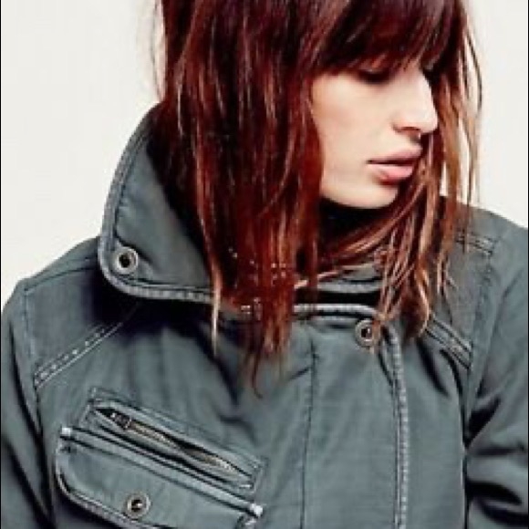 Free People Twill 2 Pocket Slouchy Jacket - Picture 2 of 6